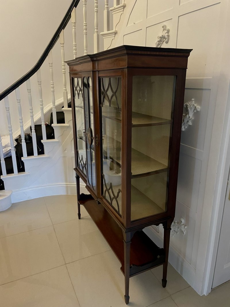 Antique Edwardian Superb Quality Inlaid Mahogany Display Cabinet - Image 5